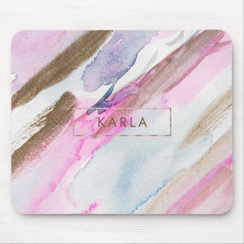 Modern Pastel Watercolors Flowing Colors Mouse Pad