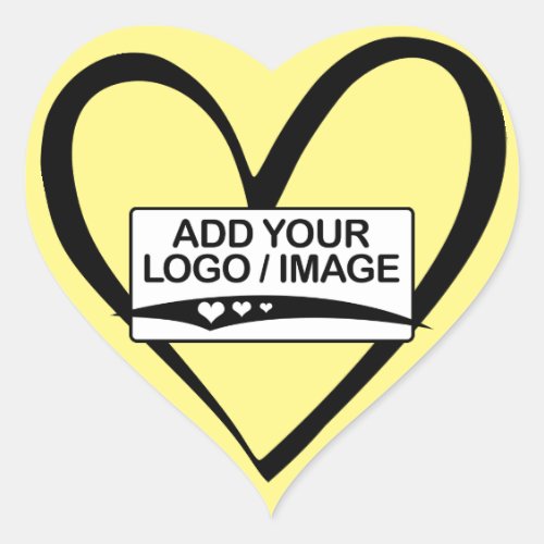 Modern Pastel Yellow Calligraphy Heart Box Seal