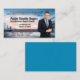 Modern Pastor or Deacon Photo Church Business Card