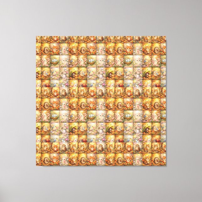 Modern Patchwork Pattern Collage Canvas Print (Front)