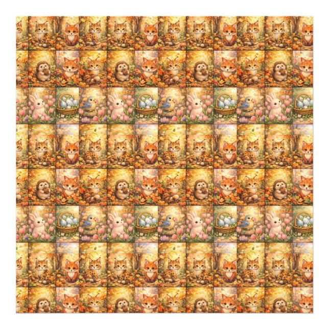 Modern Patchwork Pattern Collage Photo Print (Front)