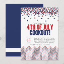 Modern Patriotic 4th of July Cookout Invitation | Zazzle