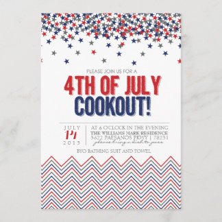 Modern Patriotic 4th of July Cookout Invitation