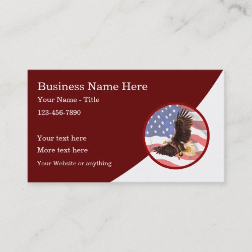 Modern Patriotic American Veterans Theme Business Card