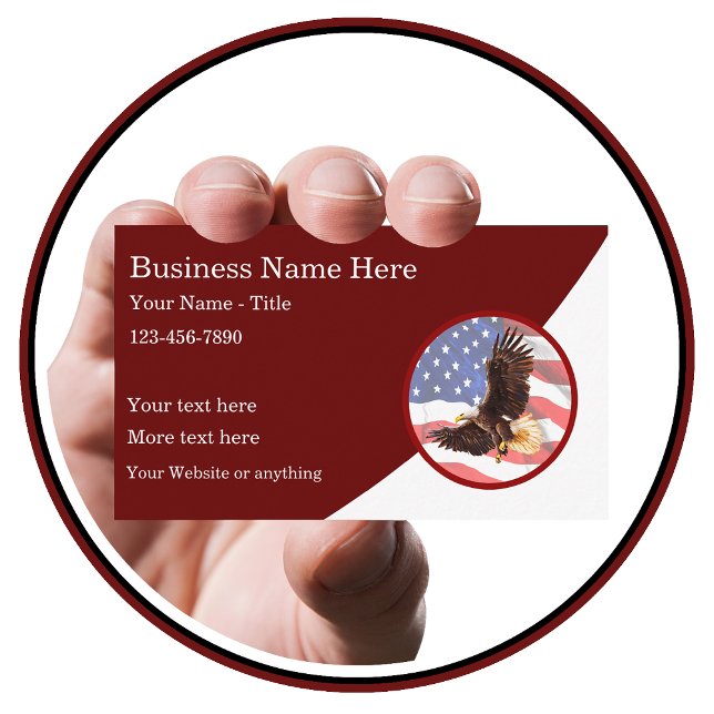Modern Patriotic American Veterans Theme Business Card (Creator Uploaded)