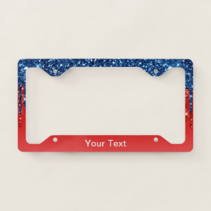 Modern Patriotic Glitter Drip  License Plate Frame