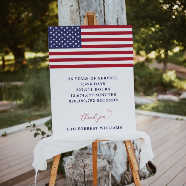 Modern Patriotic Military Retirement Welcome Sign (Creator Uploaded)