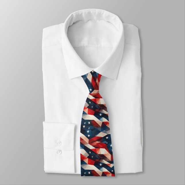 Modern Patriotic Prism  Neck Tie (Tied)