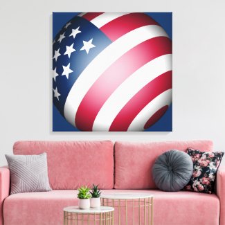 Modern Patriotic United States of America Flag Art
