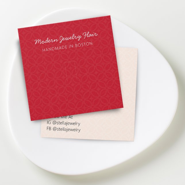 Modern Pattern Bright Vivid Red Ring Display Card (Modern Pattern Bright Vivid Red Ring Display Card)