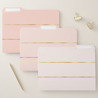 Modern Pattern Elegant Pink Gold File Folder