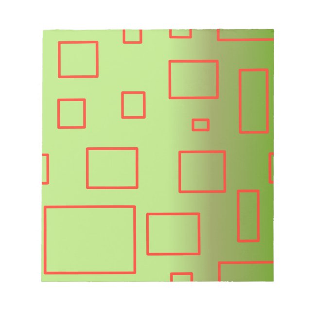 Modern Pattern Green Geometric Design Notepad (Front)