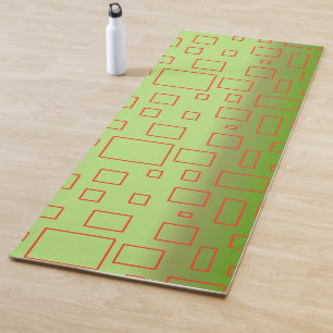 Modern Pattern Green Geometric Yellow Design Yoga Mat