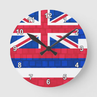 Modern Pattern Hawaiian Flag Round Clock