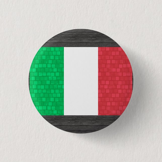 Modern Pattern Italian Flag Pinback Button (Front)