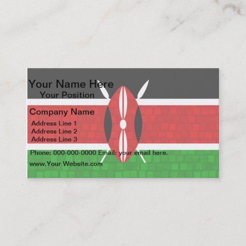 Modern Pattern Kenyan Flag Business Card Templates