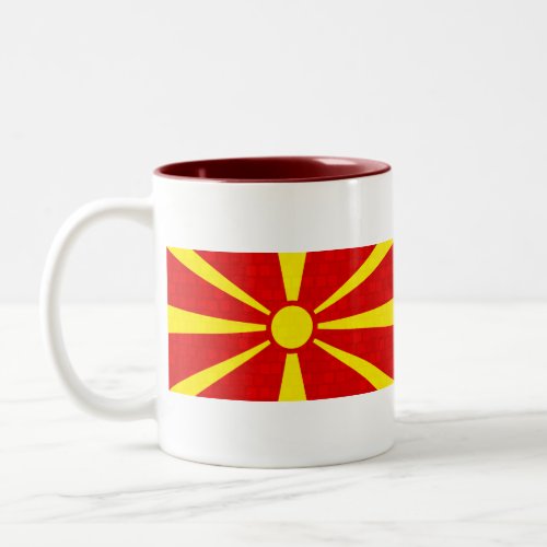 Modern Pattern Macedonian Flag Two_Tone Coffee Mug