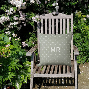 Modern Pattern Monogram Custom Outdoor Pillow