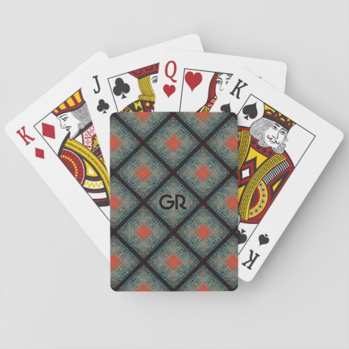 Modern Pattern Monogram Poker Cards