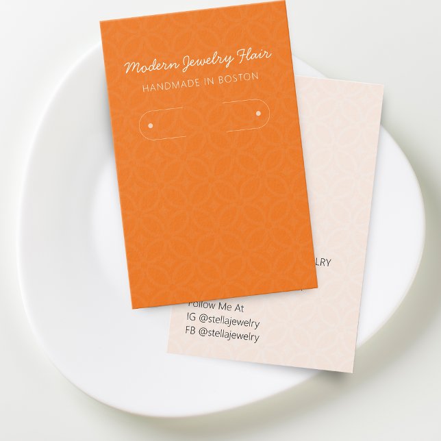 Modern Pattern Orange Hoop Earring Display Card (Modern Pattern Orange Hoop Earring Display Card)
