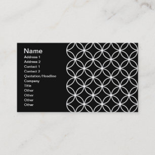 Modern Pattern Overlapping Circles Black White Business Card