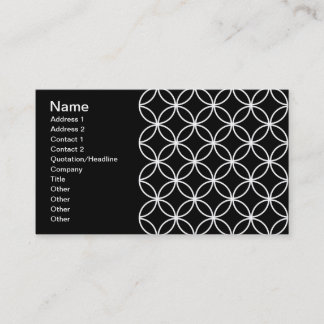 Modern Pattern Overlapping Circles Black White Business Card