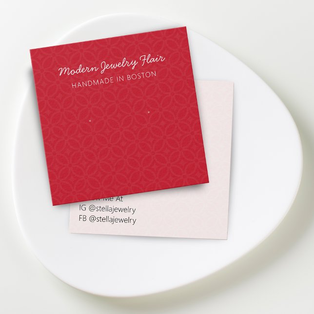 Modern Pattern Red Earring Display Card (Modern Pattern Red Earring Display Card)