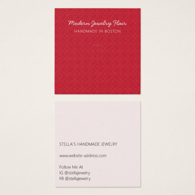 Modern Pattern Red Ring Display Card (Front & Back)