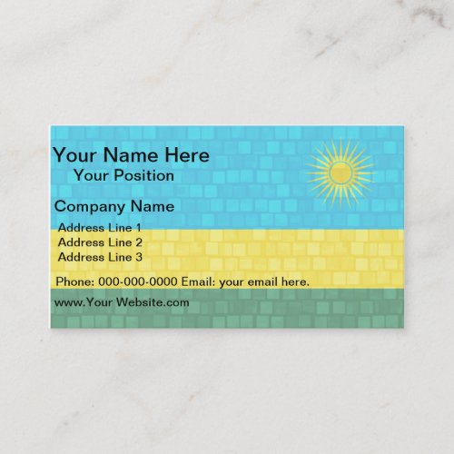 Modern Pattern Rwandan Flag Business Card