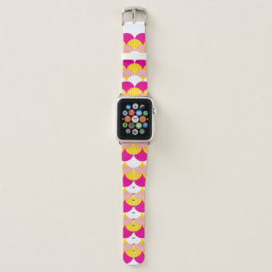 MODERN PATTERN scallop pink coral yellow tropical Apple Watch Band