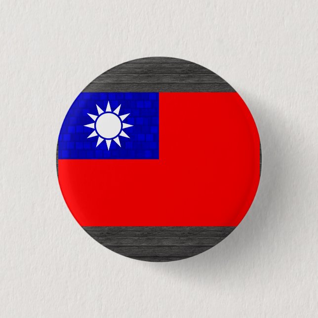 Modern Pattern Taiwanese Flag Button (Front)