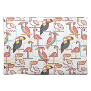 Modern Pattern With Tropical Birds Placemat