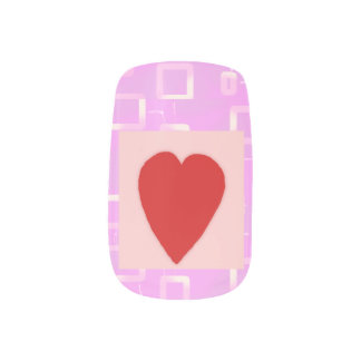 Modern Pattern Yellow Geometric Design Heart Minx Nail Art