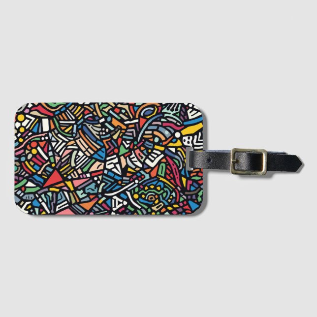 Modern Patterned abstract Luggage Tag (Front Horizontal)