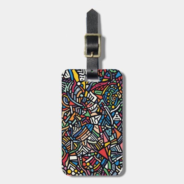 Modern Patterned abstract Luggage Tag (Front Vertical)