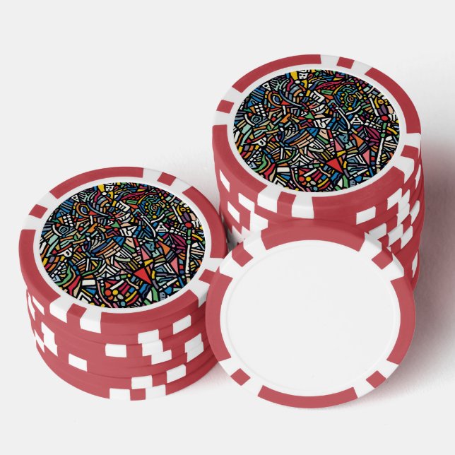 Modern Patterned abstract Poker Chips (Stack)