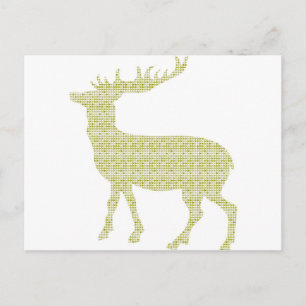 Modern patterned deer postcard
