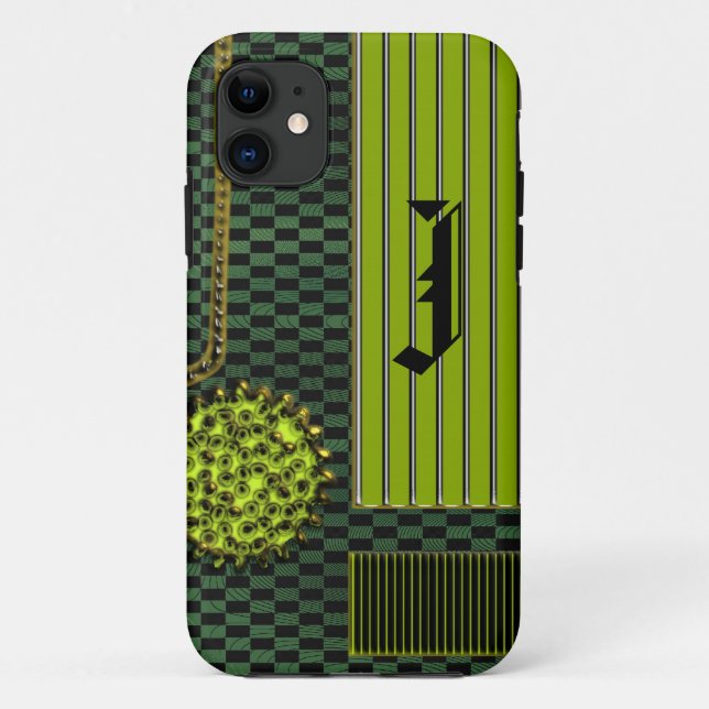 Modern patterns case with metal looking parts (Back)