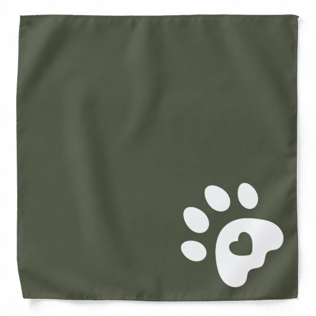 Modern Paw Print Pet Care Dog Walker  Bandana (Front)