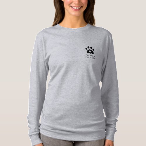 Modern Paw Print Pet Care Dog Walker Business Logo T_Shirt