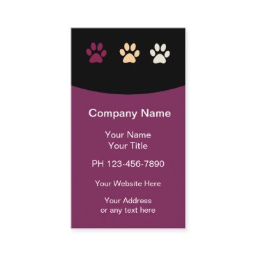 Modern Paw Prints Pet Care Business Card Modern Paw Prints Pet Care Business Card