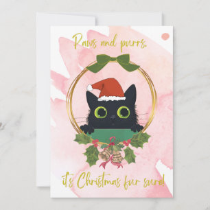 Modern Paws and Purrs Christmas Invitation