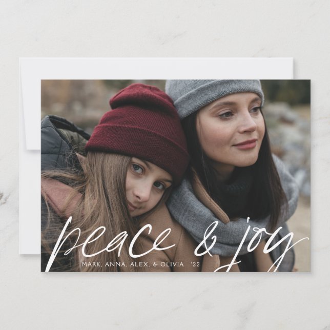 modern peace and joy holiday card (Front)