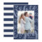 Modern Peace and Joy Stylish Christmas Blue Photo