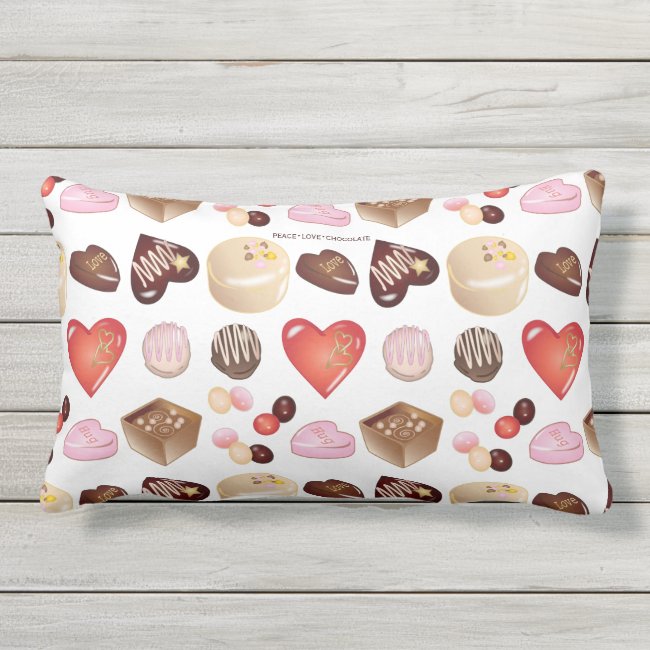 Modern Peace Love Chocolate Candy Pattern Outdoor