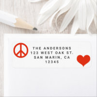 Modern Peace Love Christmas Holiday Return Address
