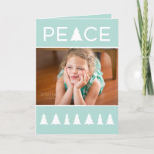 Modern Peace Mint Green White Trees Your Photo