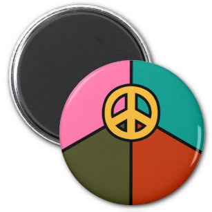 Modern Peace Sign Design, Solid Colors Magnet