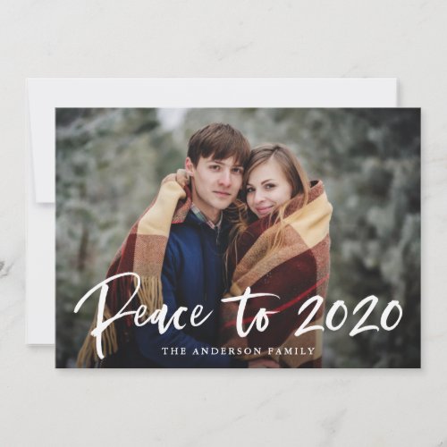Modern Peace to 2020 Photo Holiday Card