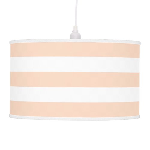 Modern Peach and White Striped Ceiling Lamp